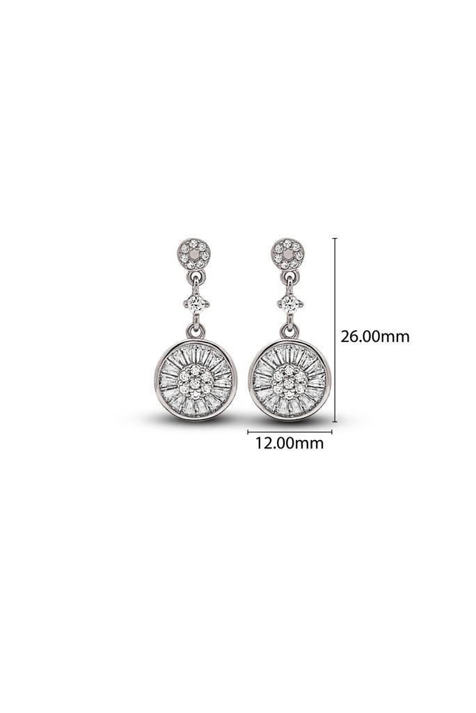 Silberry 925 Sterling Silver Wheel Dangle Earrings : ER539