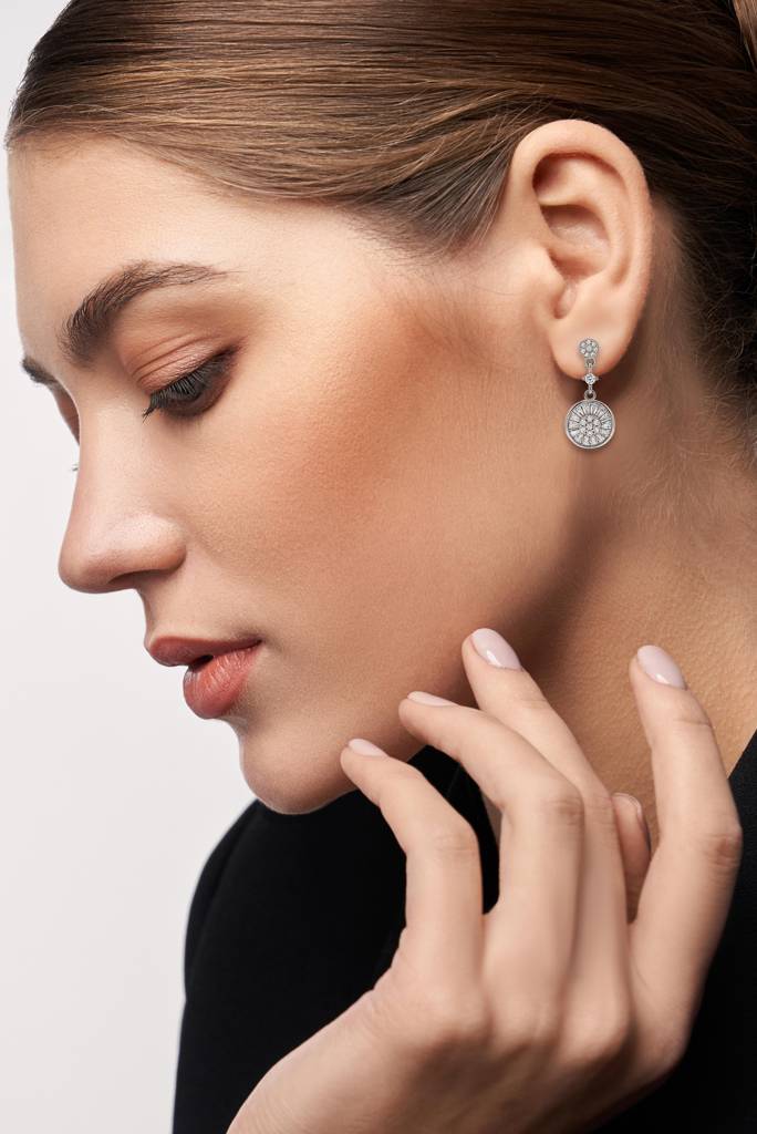 Silberry 925 Sterling Silver Wheel Dangle Earrings : ER539