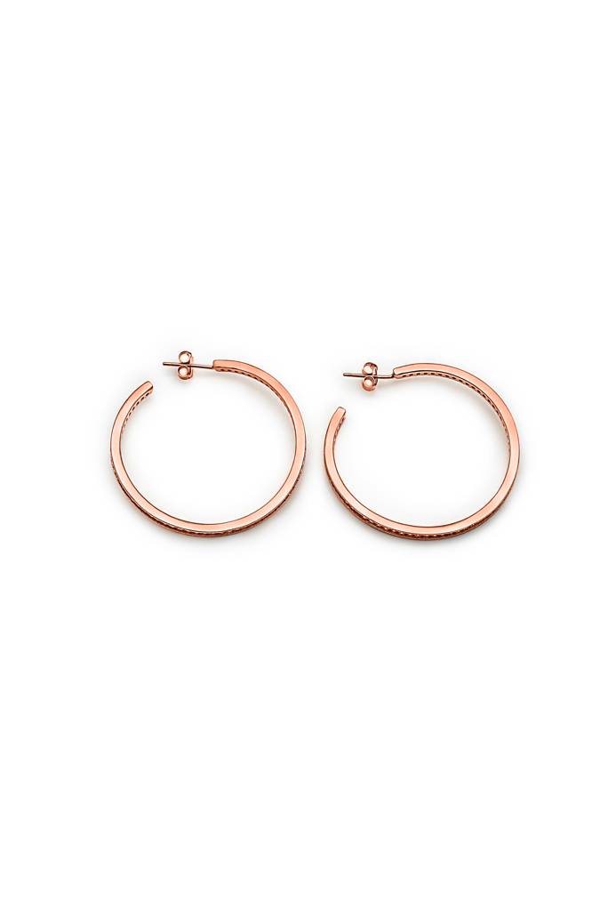 Silberry 925 Sterling Silver Rose Gold Crystal Curl Earrings : ER782