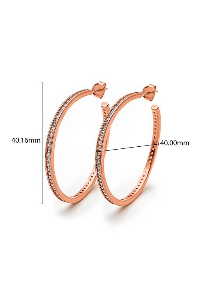 Silberry 925 Sterling Silver Rose Gold Crystal Curl Earrings : ER782