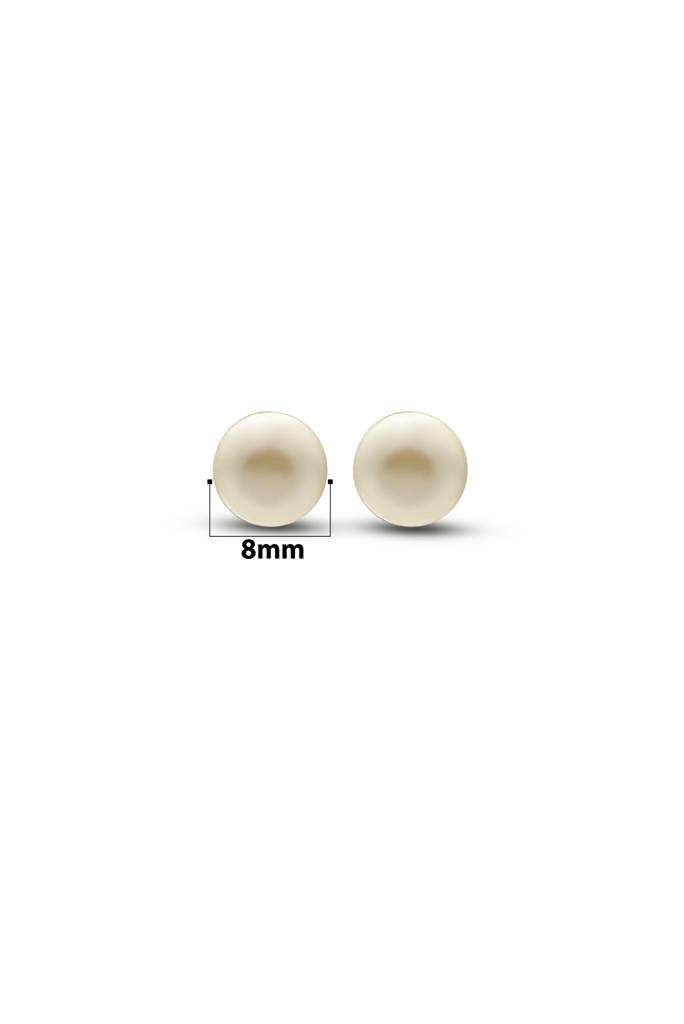Silberry 925 Sterling Silver Swarovski Creame Pearl 8Mm Earring : ER809