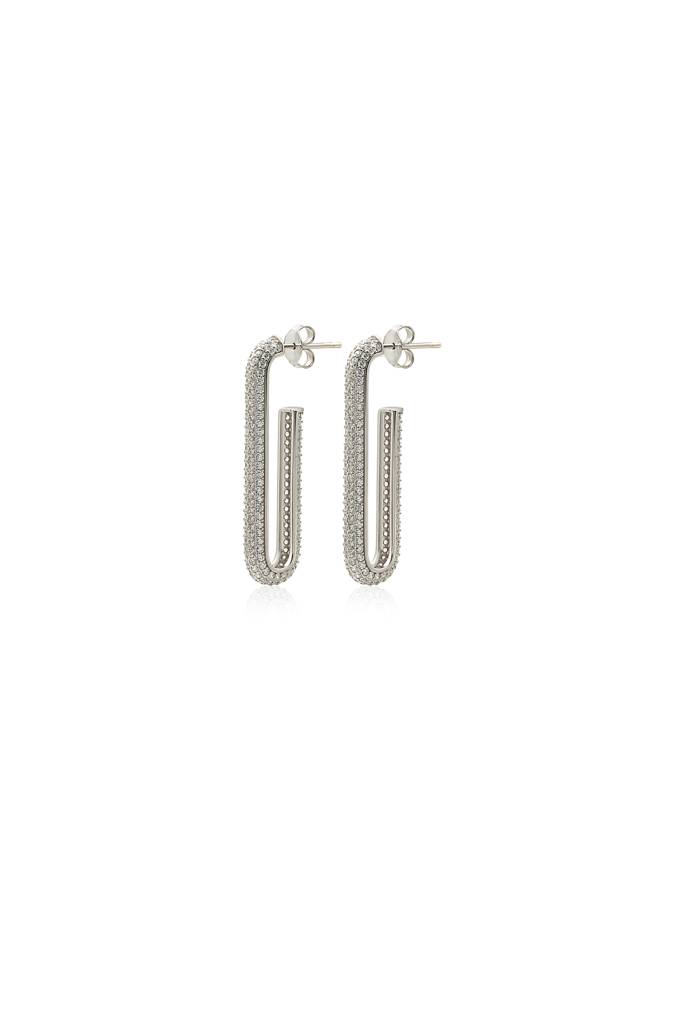 Silberry 925 Sterling Silver Modern Curve Earrings : ER856