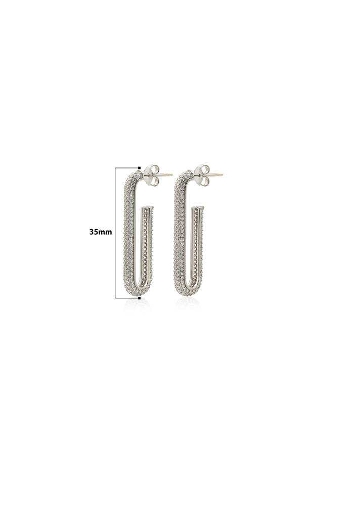 Silberry 925 Sterling Silver Modern Curve Earrings : ER856