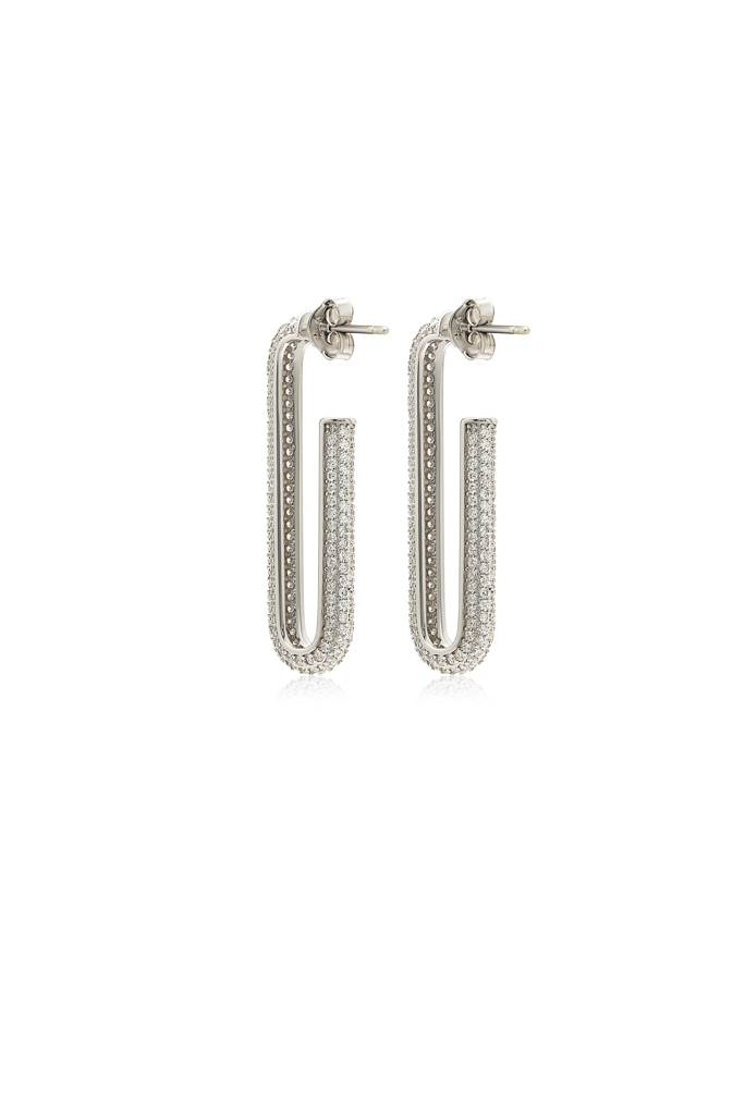 Silberry 925 Sterling Silver Modern Curve Earrings : ER856