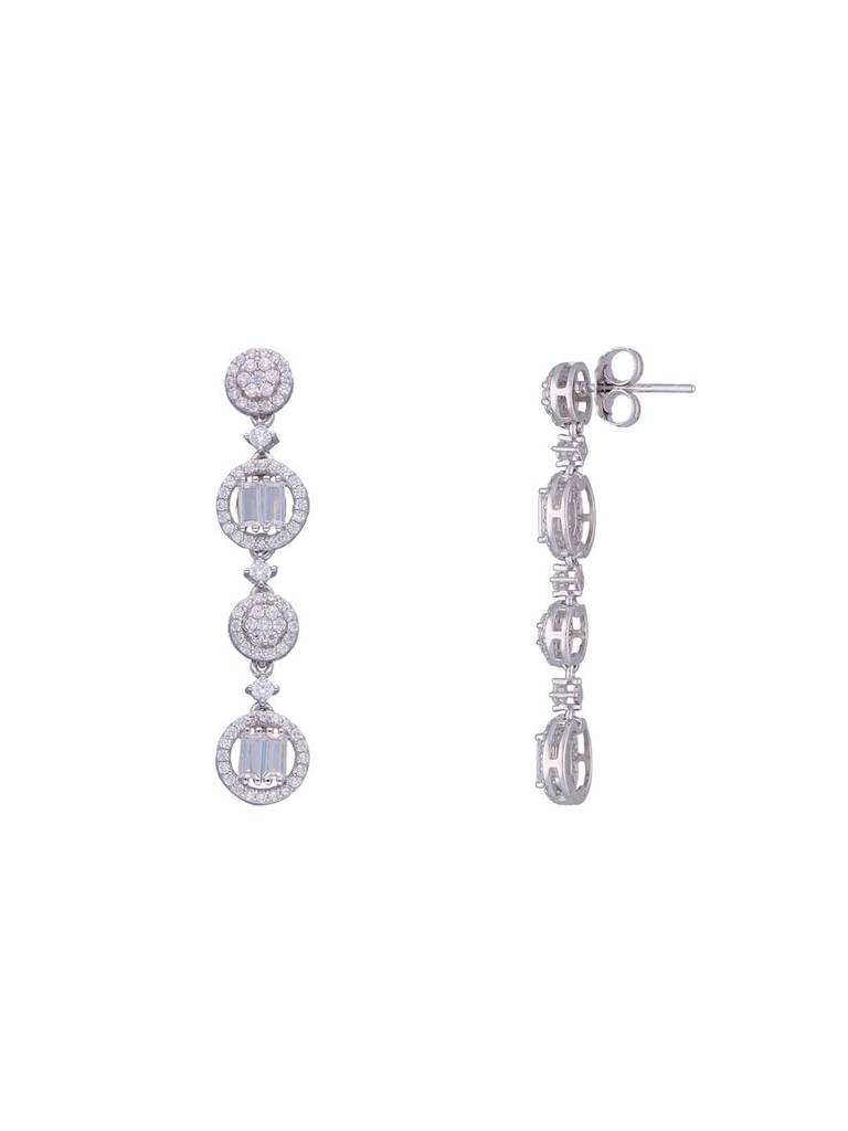 Sterling Silver Circled Succession Dangler Earrings : ERDN111-S-NA
