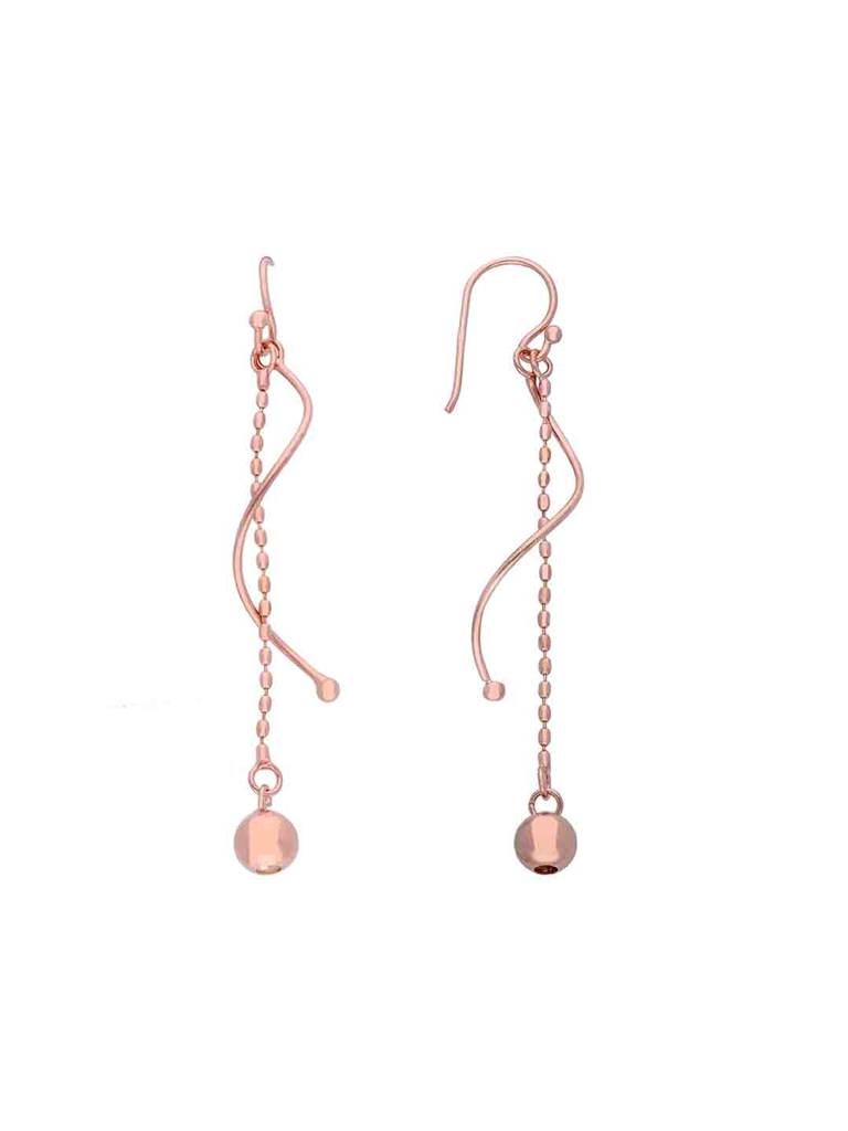 Sterling Silver Rose Gold Waltzing Symphony Dangler Earrings : ERDN151-RG-NA