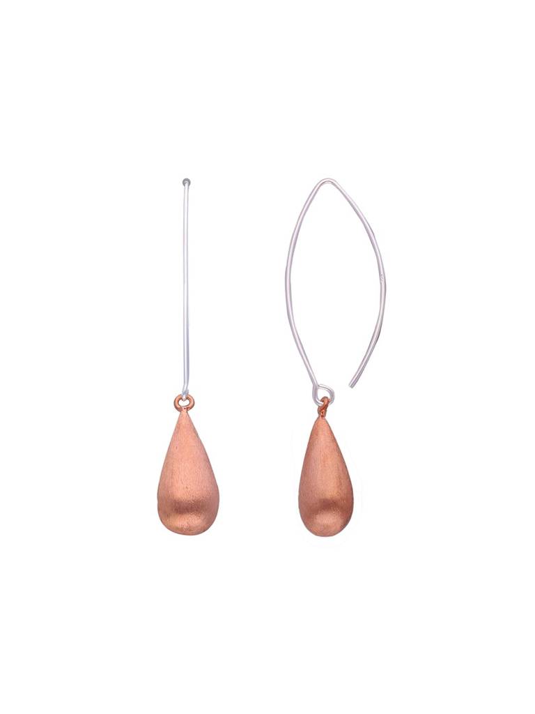 Sterling Silver Rose Gold Sparkling Spheres Dangler Earrings : ERDN158-RG-NA