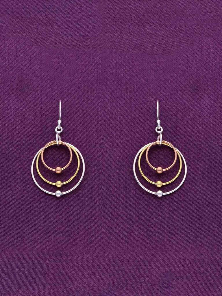 Sterling Silver Multi Hoops Dangler Earrings : ERDN159-SRGG-NA