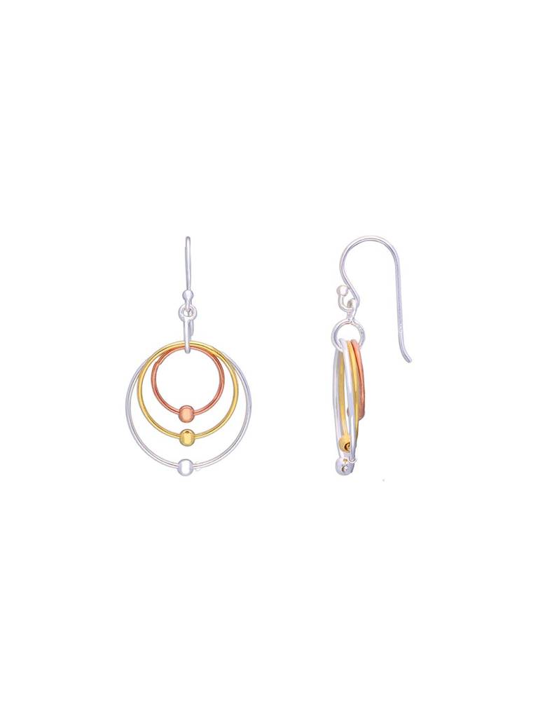 Sterling Silver Multi Hoops Dangler Earrings : ERDN159-SRGG-NA