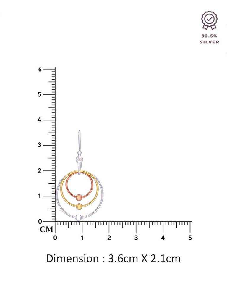 Sterling Silver Multi Hoops Dangler Earrings : ERDN159-SRGG-NA