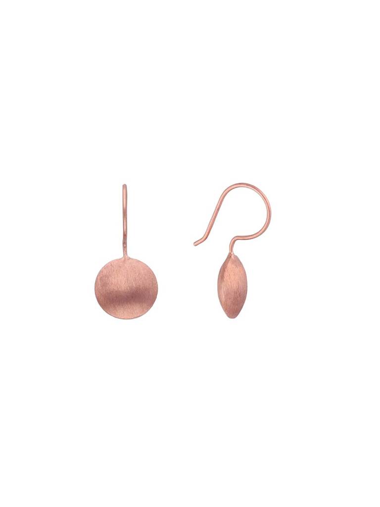 Sterling Silver Rose Gold Casual Circular Drop Earrings : ERDN161-RG-NA