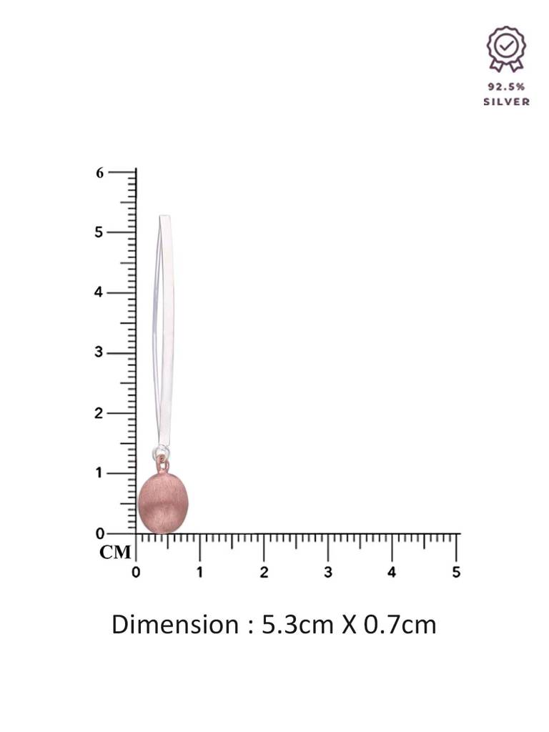 Sterling Silver Rose Gold Shiny Spheres Dangler Earrings : ERDN167-RG-NA