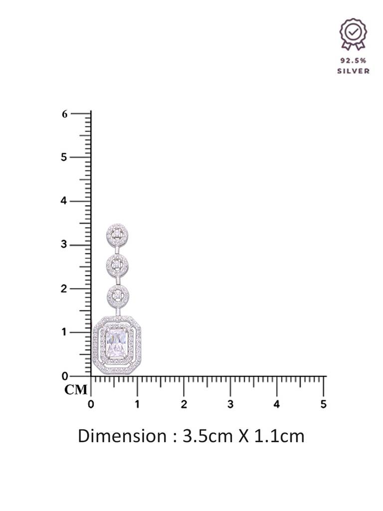 Sterling Silver Sparkling Diva Zircon Studded Dangler Earrings : ERDN192-S-NA