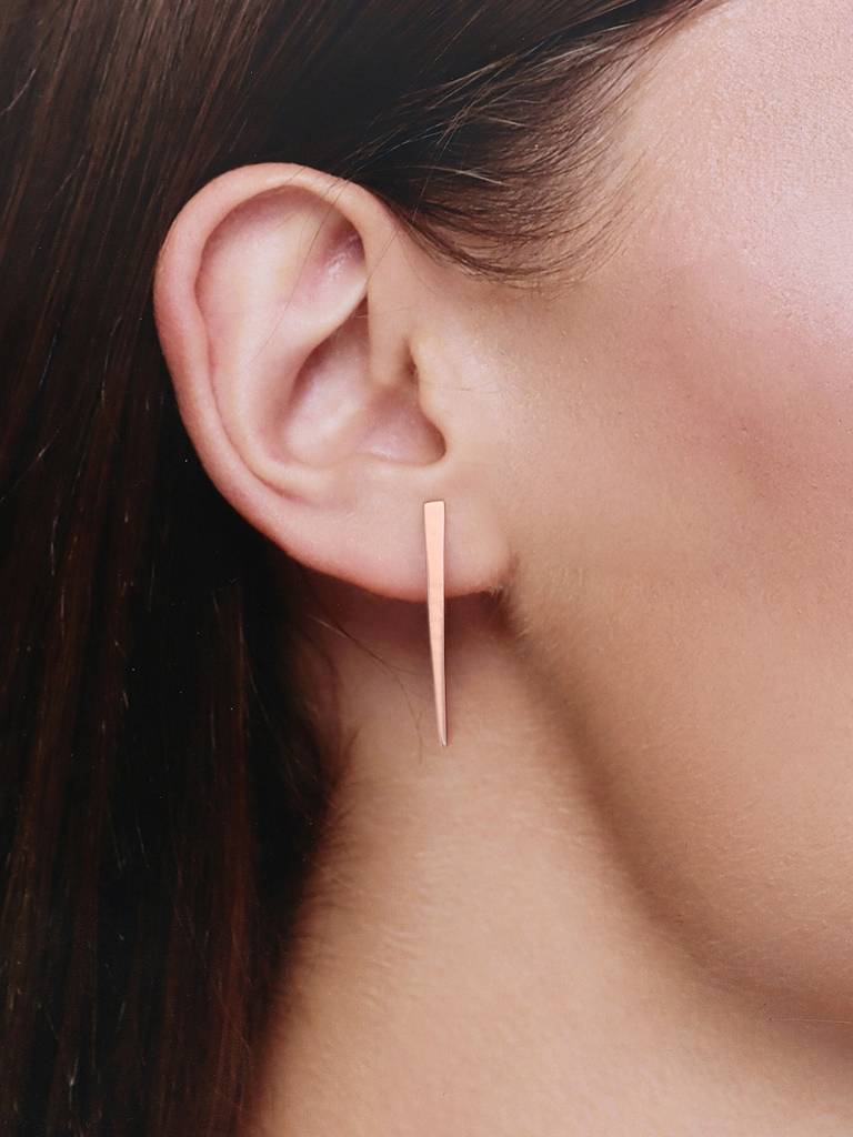 Sterling Silver Rose Gold Shining Simplicity Dangler Earrings : ERDN200-RG-NA