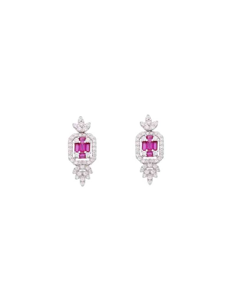 Sterling Silver Stone Drop Earrings : ERDR182-S-NA