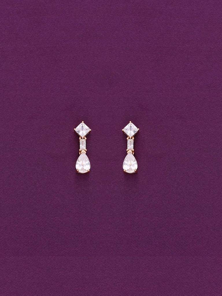 Sterling Silver Tear Drop Solitaire Drop Earring : ERDR189-RG-NA