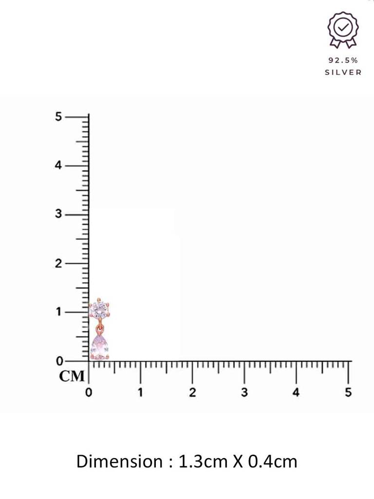 Sterling Silver Tear Drops Solitaire Drop Earrings : ERDR194-RG-NA