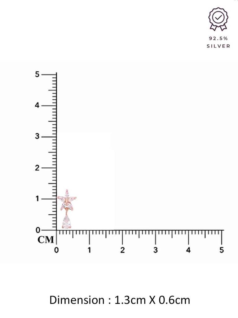 Sterling Silver Floral Drop Earrings : ERDR195-RG-NA