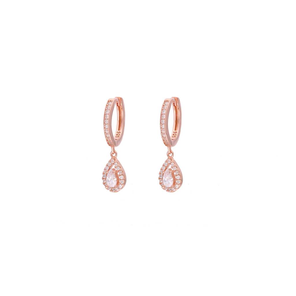 Sterling Silver Solitaire Tear Drop Earrings : ERDR197-RG-NA