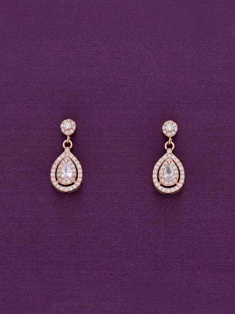 Sterling Silver Rose Gold Dazzling Delight Drop Earrings : ERDR2-RG-NA