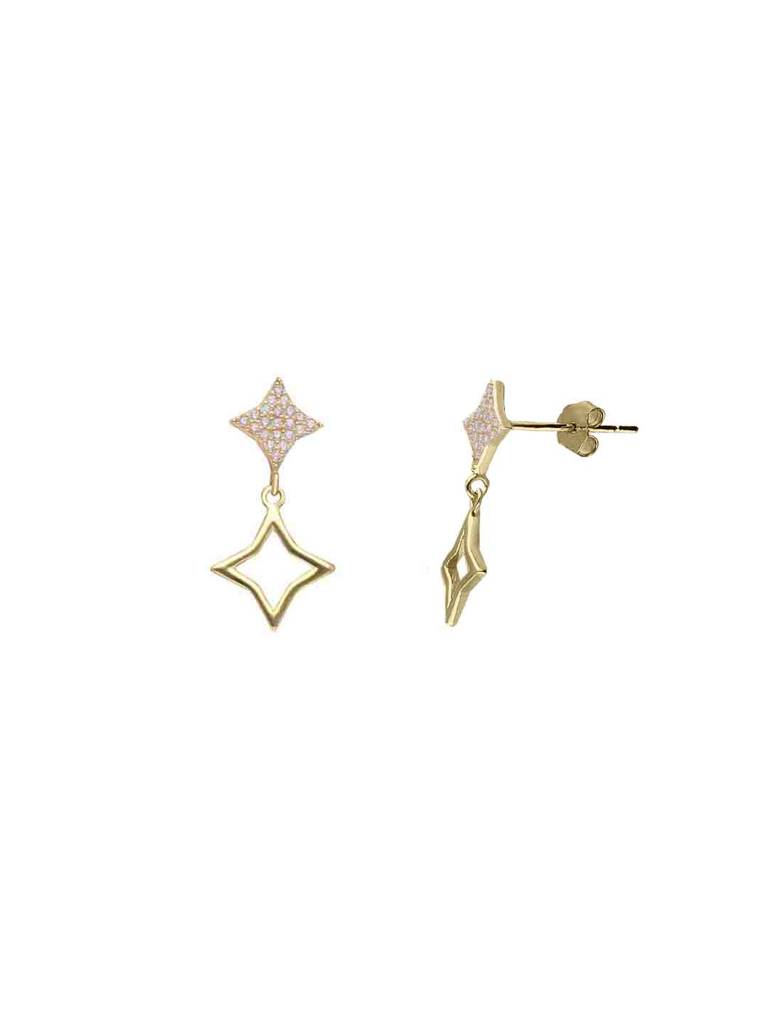 Sterling Silver Chic Star Drop Earrings : ERDR200-G-NA