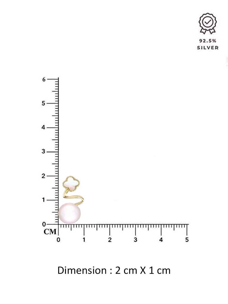 Sterling Silver Gold Pearl Clover Drop Earrings : ERDR215-G-NA