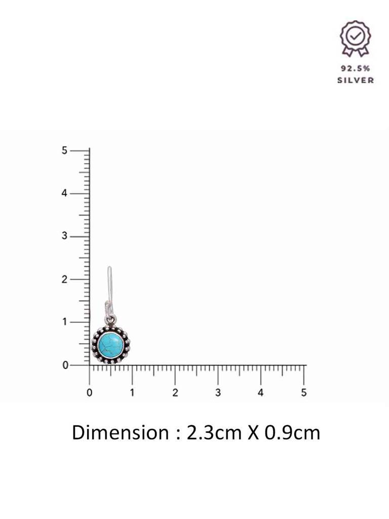 Sterling Silver Cyan Grunge Oxidized Drop Earrings : ERDR28-S-NA