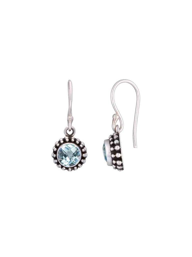 Sterling Silver Twinkle Textured Oxidized Drop Earrings : ERDR29-S-NA
