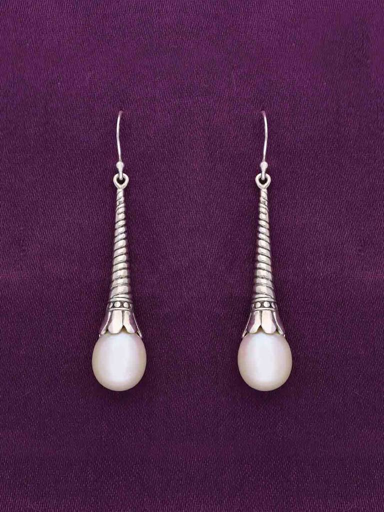 Sterling Silver Authentic Pearly Drops Earrings : ERDR32-S-NA