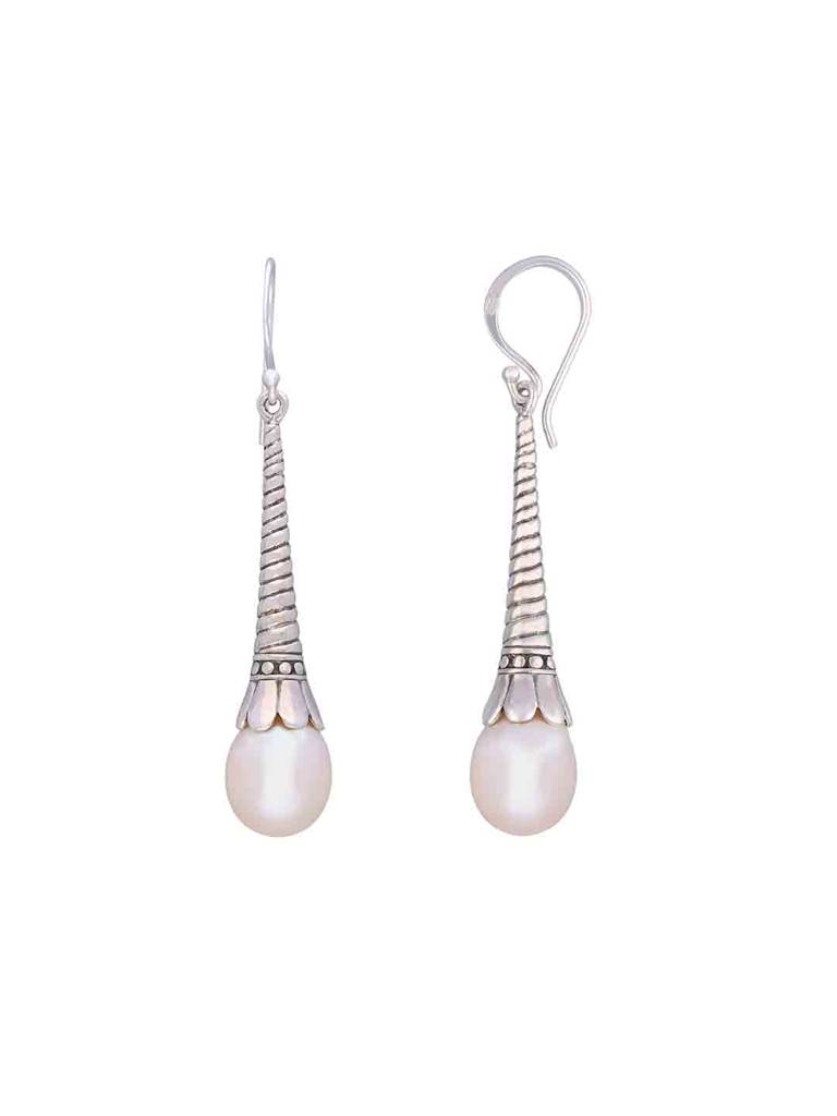 Sterling Silver Authentic Pearly Drops Earrings : ERDR32-S-NA