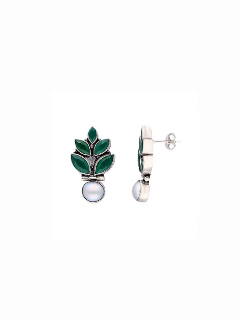 Sterling Silver Pearly Drops Earrings : ERDR55-S-NA