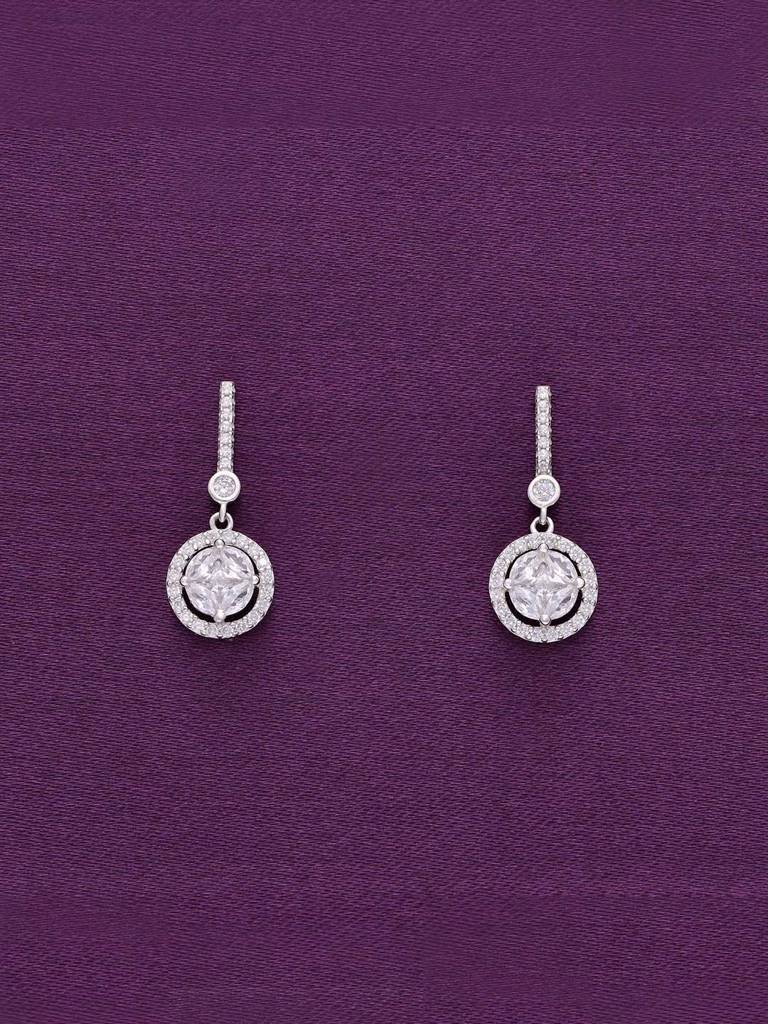 Sterling Silver Crystal Cut Drop Earrings : ERDR8-S-NA