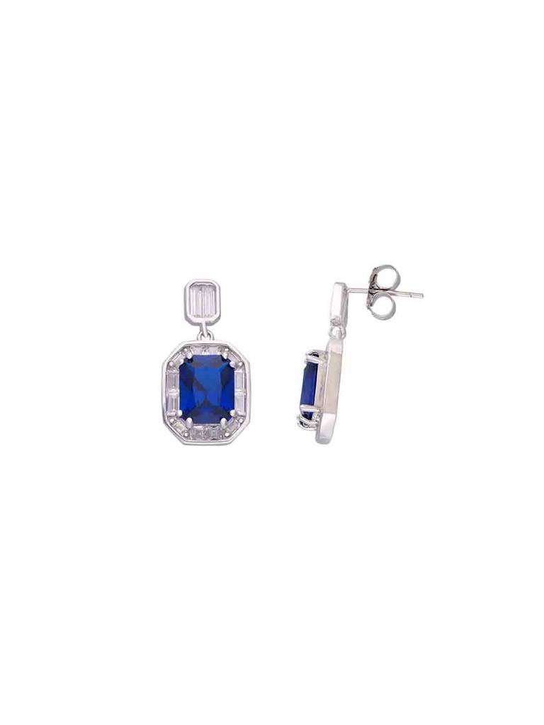 Sterling Silver Chic Blue Zircon Drop Earrings : ERDR83-S-NA