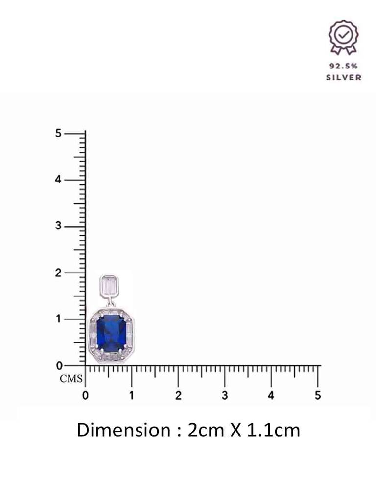 Sterling Silver Chic Blue Zircon Drop Earrings : ERDR83-S-NA