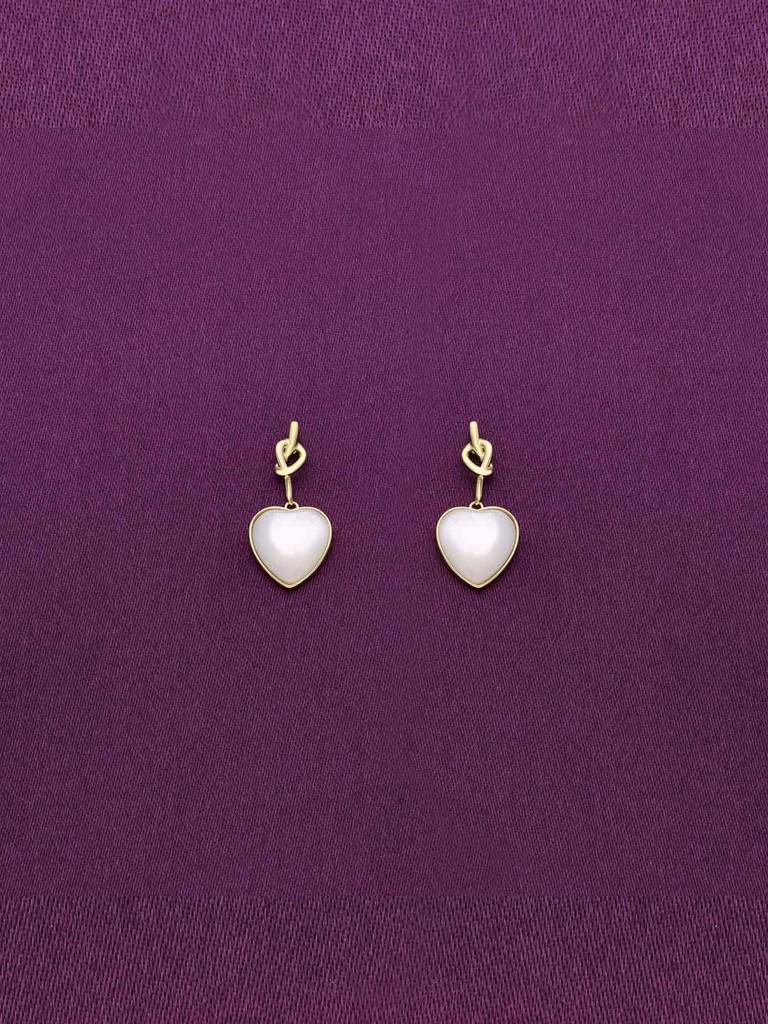 Sterling Silver Gold Pristine Pearl Drop Earrings : ERDR89-G-NA