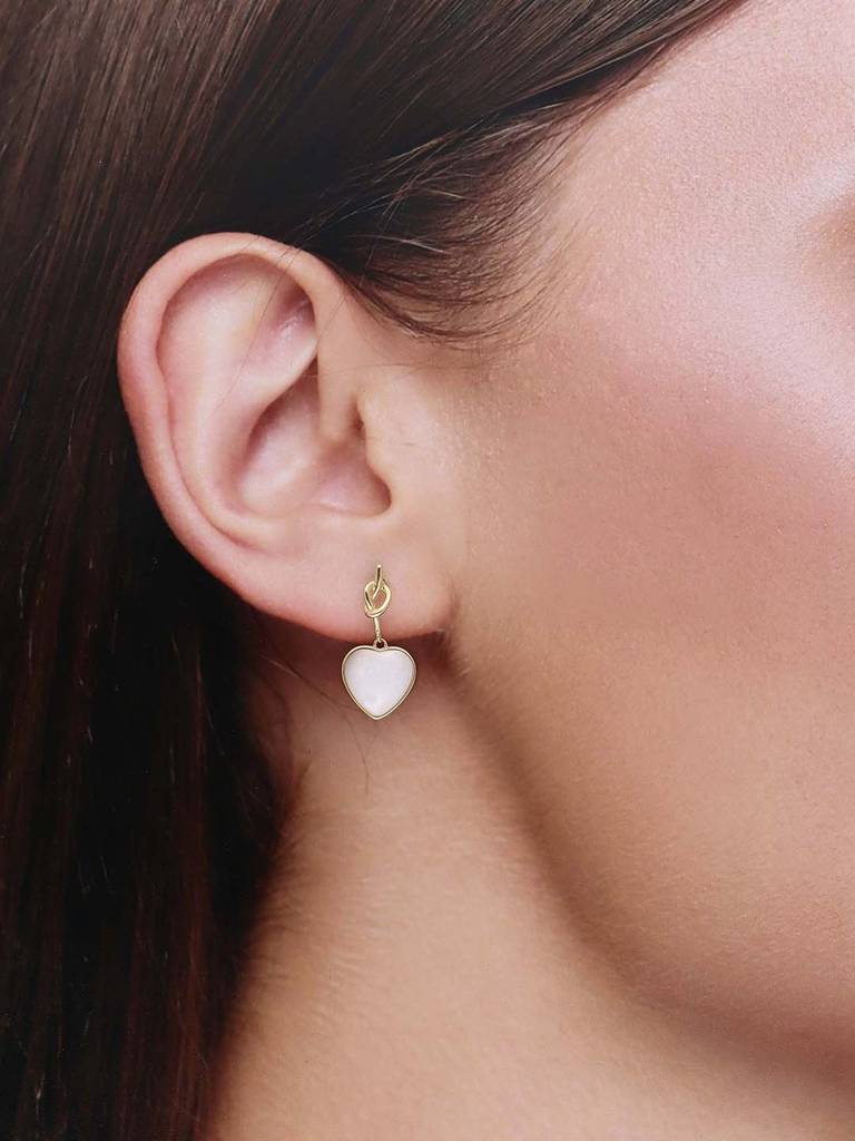 Sterling Silver Gold Pristine Pearl Drop Earrings : ERDR89-G-NA