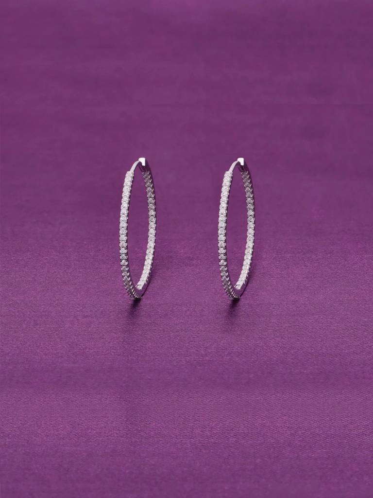 Dainty Silver Hoop Earrings : ERHP112-S-NA