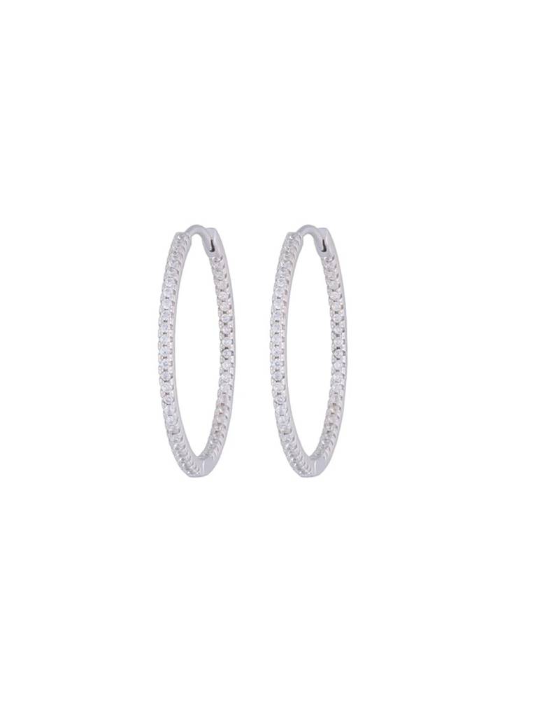 Dainty Silver Hoop Earrings : ERHP112-S-NA