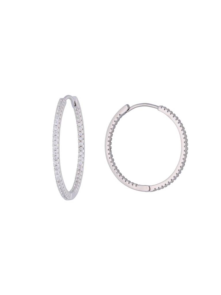 Dainty Silver Hoop Earrings : ERHP112-S-NA