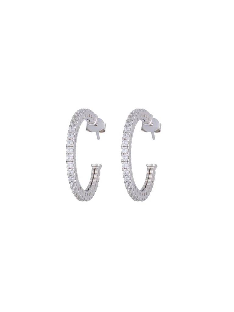 Sturdy Sparkle Hoop Earrings : ERHP114-S-NA