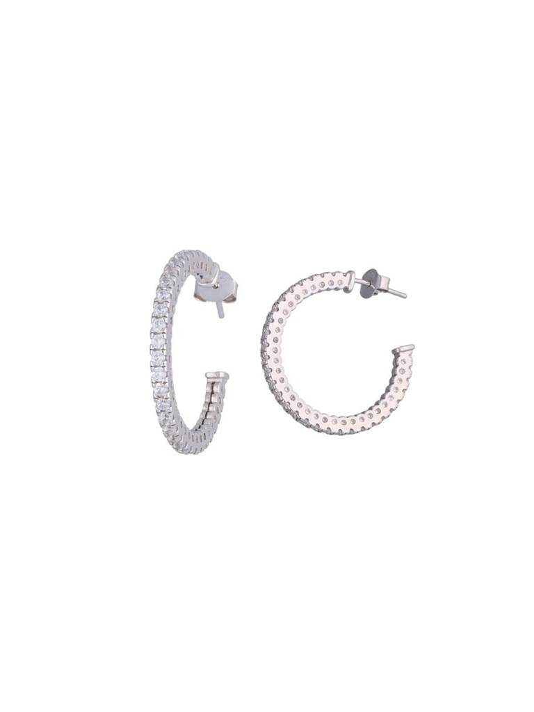 Sturdy Sparkle Hoop Earrings : ERHP114-S-NA