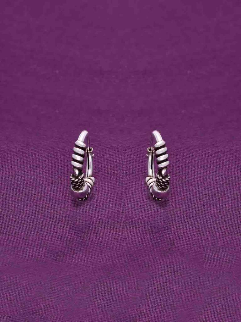 Sterling Classic Twists Silver Hoop Earrings : ERHP139-S-NA