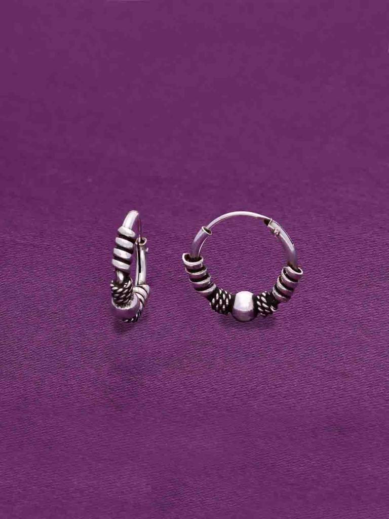 Sterling Classic Twists Silver Hoop Earrings : ERHP139-S-NA