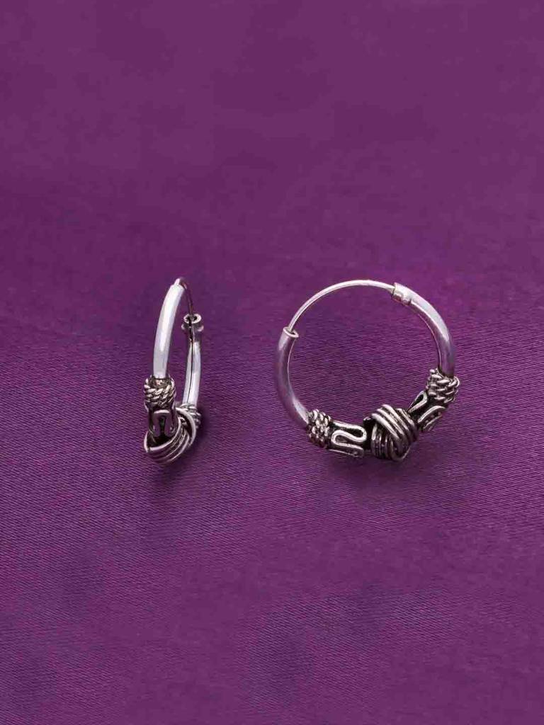 Authentic Sterling Twists Silver Hoop Earrings : ERHP141-S-NA