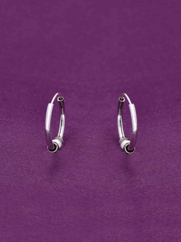 Sterling Twists Silver Hoop Earrings : ERHP143-S-NA