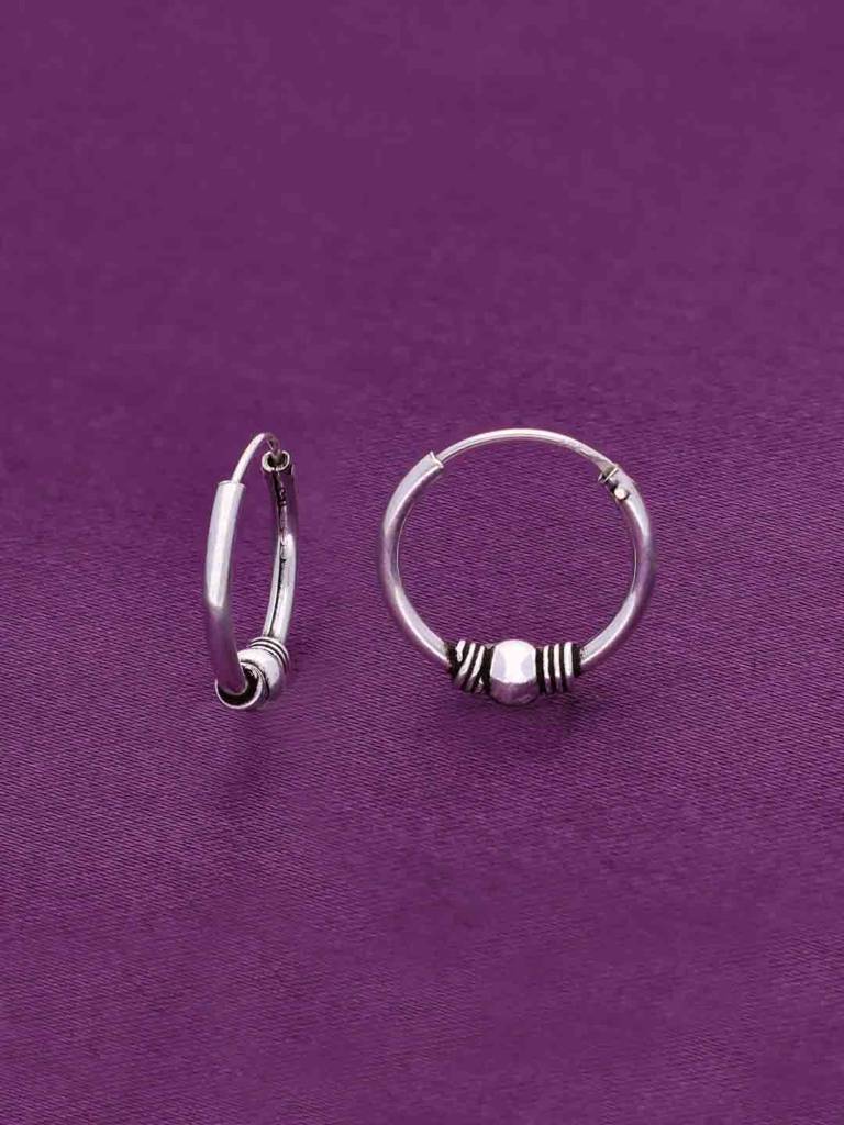 Sterling Twists Silver Hoop Earrings : ERHP143-S-NA