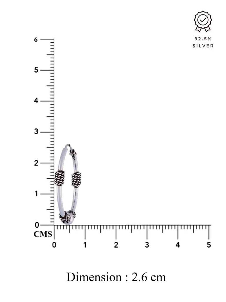 Sterling Twisted Oxidized Silver Hoop Earrings : ERHP144-S-NA