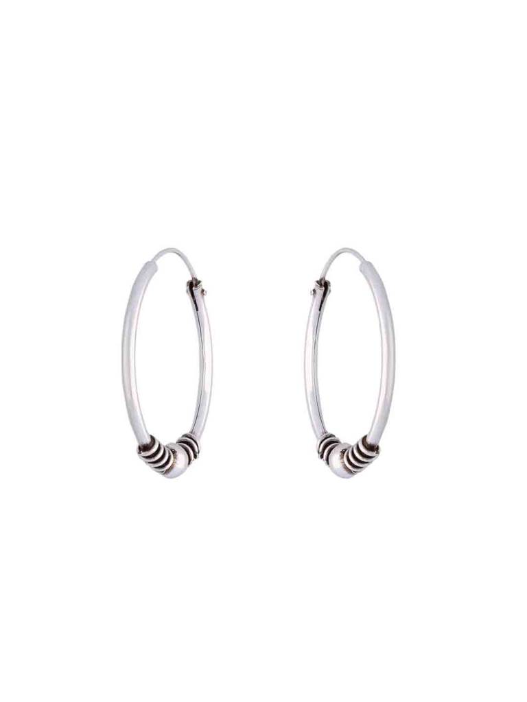 Sterling Twisted Wires Silver Hoop Earrings : ERHP145-S-NA