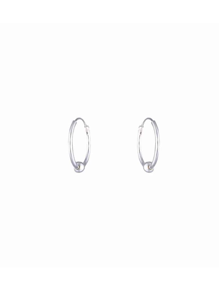 Sterling Beaded Silver Hoop Earrings : ERHP146-S-NA