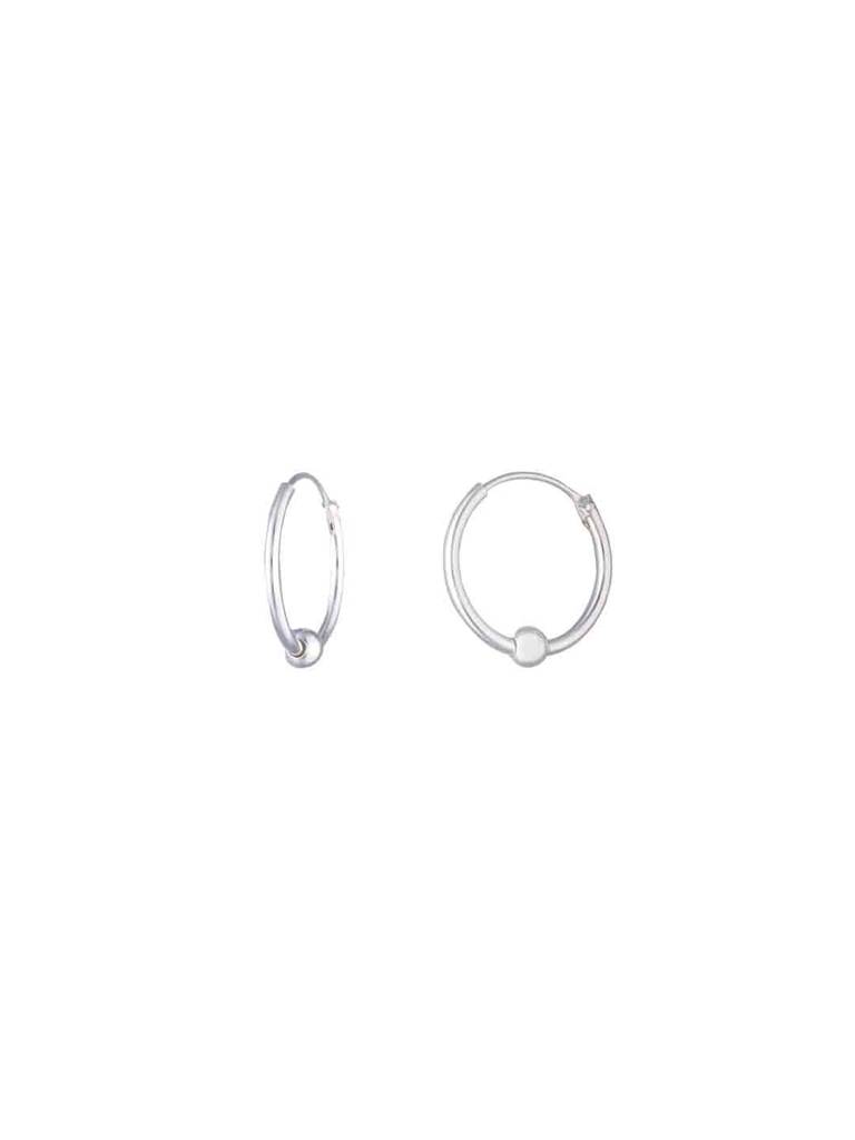 Sterling Beaded Silver Hoop Earrings : ERHP146-S-NA